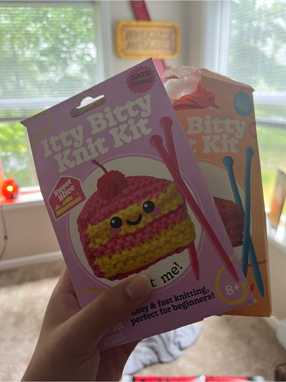 Itty Bitty Knit Kit - Pink & Yellow Beginner Craft Set